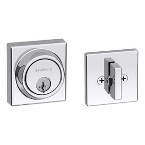 Kwikset 816 KeyControl Deadbolt Deadbolt Lock, Polished Chrome Round Exterior Keyed Front Entry Door, Pick Resistant SmartKey Rekey Security, Single Cylinder Dead Bolt Kwikset