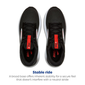 Brooks Men’s Ghost Max 2 Neutral Running & Walking Shoe - Black/White/Fiery Red - 10.5 Medium