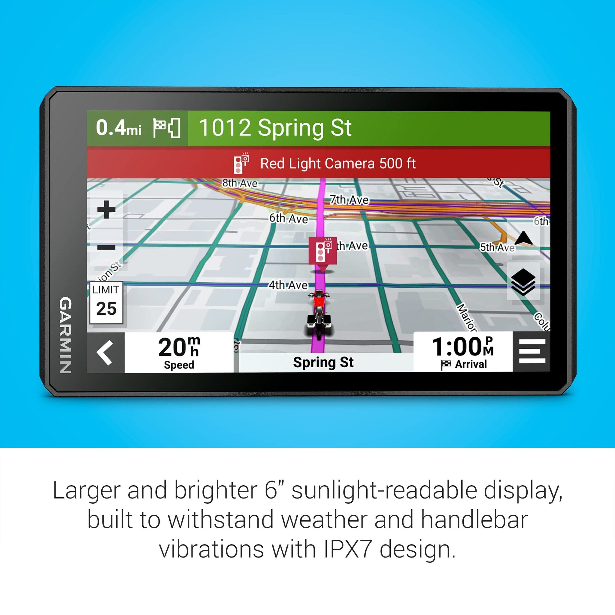 Garmin zūmo® XT2 All-Terrain Motorcycle Navigator, Ultrabright 6" Sunlight Readable Display, Visual Route Planner, and Ride Summaries Garmin