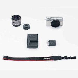 Canon EOS M100 Mirrorless Digital Camera - White with 15-45mm Lens International Model - Used