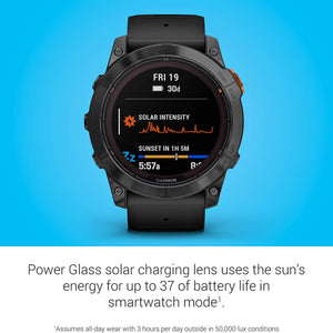 Garmin fenix 7X Pro Solar, Glass, Slate Gray Steel, Black with Accessories Garmin