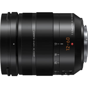 PANASONIC LUMIX Professional 12-60mm Camera Lens, Leica DG Vario-ELMARIT, F2.8-4.0 ASPH, Dual I.S. 2.0 with Power O.I.S, Mirrorless Micro Four Thirds, H-ES12060 Black - Used Panasonic