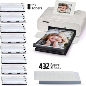 4 Pack Canon RP-108/RP108 Color Ink Paper Set 8 Ink Toners/432 Paper Sheets HeroFiber