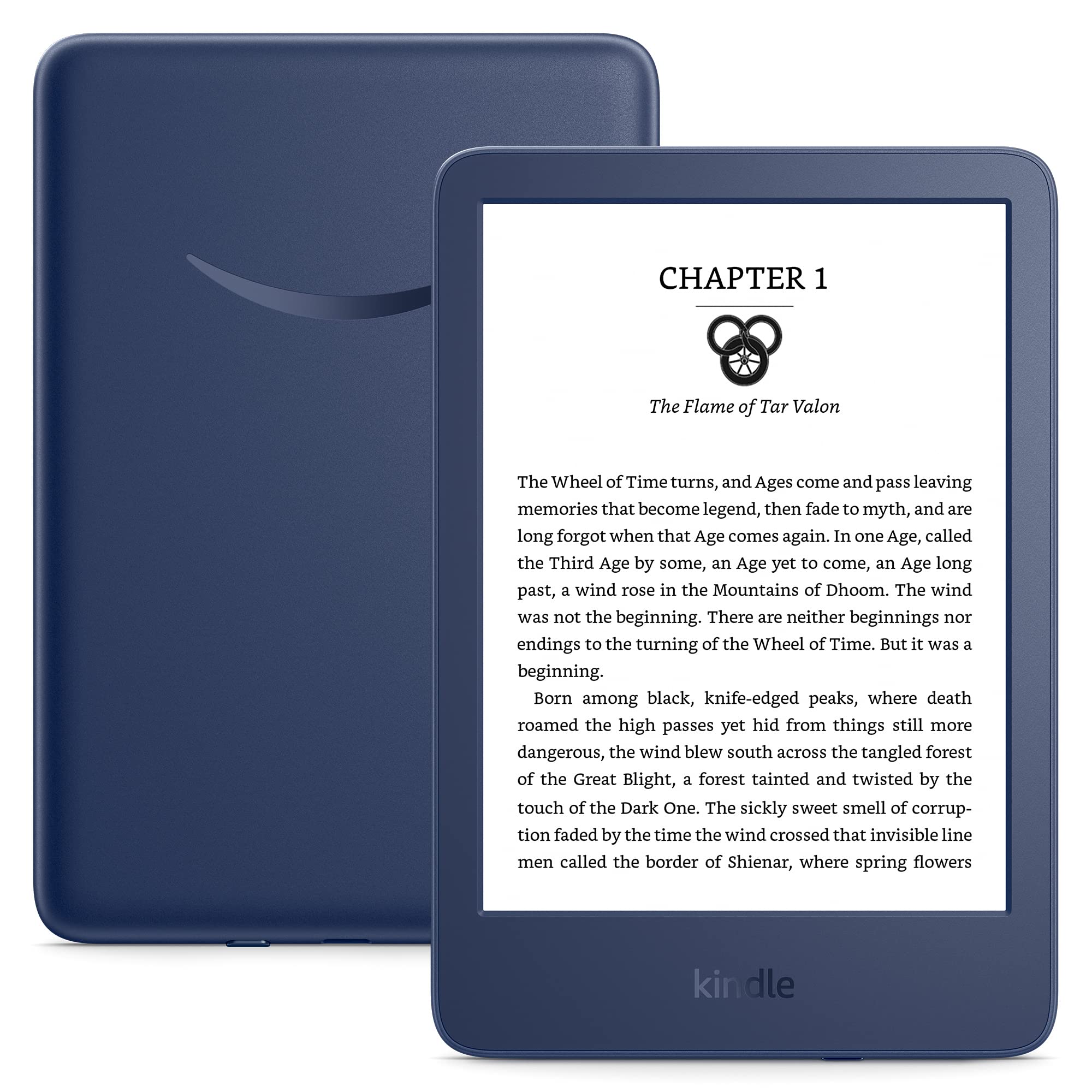 All-new Kindle (2022 release) - The lightest and most compact Kindle, now with a 6” 300 ppi high-resolution display, and 2x the storage - Denim