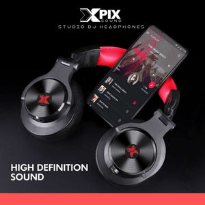 XPIX Pro DJ Headphones Closed Back Over Ear Stereo Monitor Headphones, For Monitor & Mixing, Single Side, Dual Source Monitoring XPIX