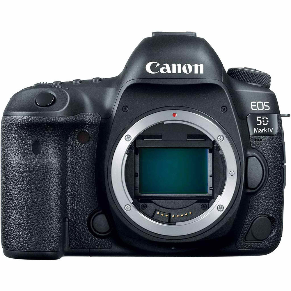Canon EOS 5D Mark IV DSLR Camera (Body Only) + Wireless Remote + Condenser Microphone + Case + Wrist Strap + Tripod Starter Bundle
