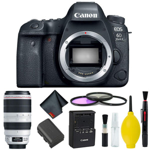 Canon EOS 6D Mark II DSLR Camera Body Only 3 Piece Filter Kit International Model w/Canon EF 100-400mm f/4.5-5.6L is I