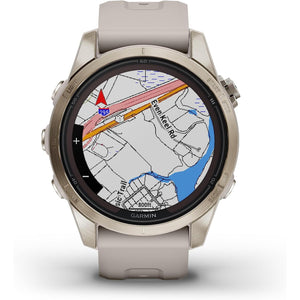 Garmin fenix 7S Pro Solar, Sapphire, Soft Gold Steel Light Sand with Accessories