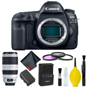 Canon EOS 5D Mark IV DSLR Camera Body Only 3 Piece Filter Kit International Model w/Canon EF 100-400mm f/4.5-5.6L is I