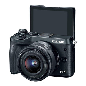 Canon EOS M6 Black EF-M 15-45mm f/3.5-6.3 is STM Lens Kit Renewed - Reconditioned Canon