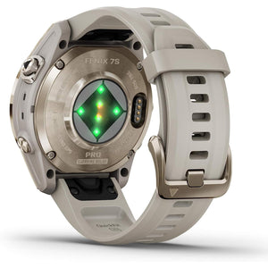 Garmin fenix 7S Pro Solar, Sapphire, Soft Gold Steel Light Sand with Accessories