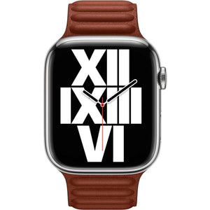 Apple Watch Band - Leather Link 45mm - Umber - S/M