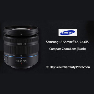 Samsung 18-55mm f/3.5-5.6 OIS Compact Zoom Lens Black with Pro Filter Certified Refurbished - Reconditioned Samsung