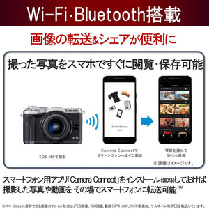 Canon mirrorless Single-Lens Camera EOS M6 Lens Kit Silver EF-M15-45mm F3.5-6.3 is STM- International Version No Warranty Canon