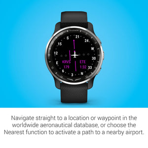 Garmin D2™ Air X10, Touchscreen Aviator Smartwatch with GPS, Aviation Weather, Call and Text, Health and Wellness Features and More, Black