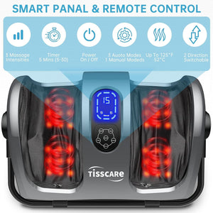 TISSCARE Foot Massager - Shiatsu Foot Massager with Heat for Neuropathy and Plantar Fasciitis - Feet Massager for Circulation and Pain Relief TISSCARE