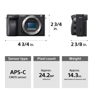 Sony Alpha a6400 Mirrorless Camera & 18-135mm Lens - E Mount Compatible Cameras - ILCE-6400M/B - Reconditioned Sony