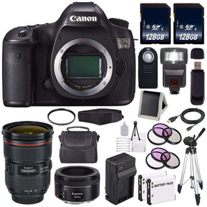 Canon EOS 5DS DSLR Camera International Model 0581C002 + Canon EF 24-70mm f/2.8L II USM Lens + EF 50mm f/1.8 STM Lens Starter Bundle
