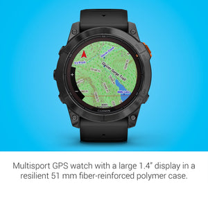 Garmin fēnix 7X Pro Solar, Multisport GPS Smartwatch, Built-in Flashlight, Solar Charging Capability, Black Garmin