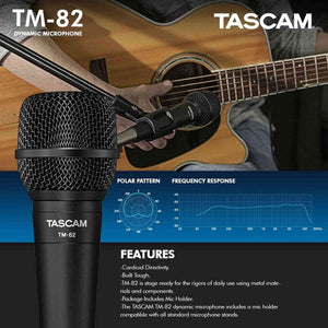 Tascam Dynamic Microphone, Black TM-82 Tascam