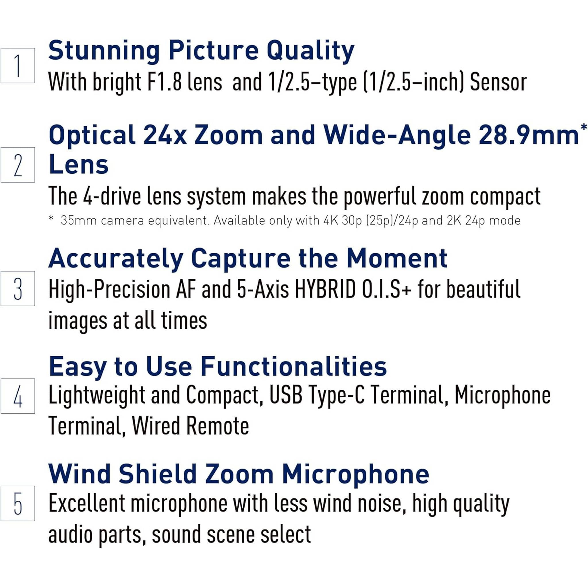 Panasonic Full HD Camcorder, Lightweight Video Camera, Easy to Use for Sports, Travel, and Holidays V900 HC-V900