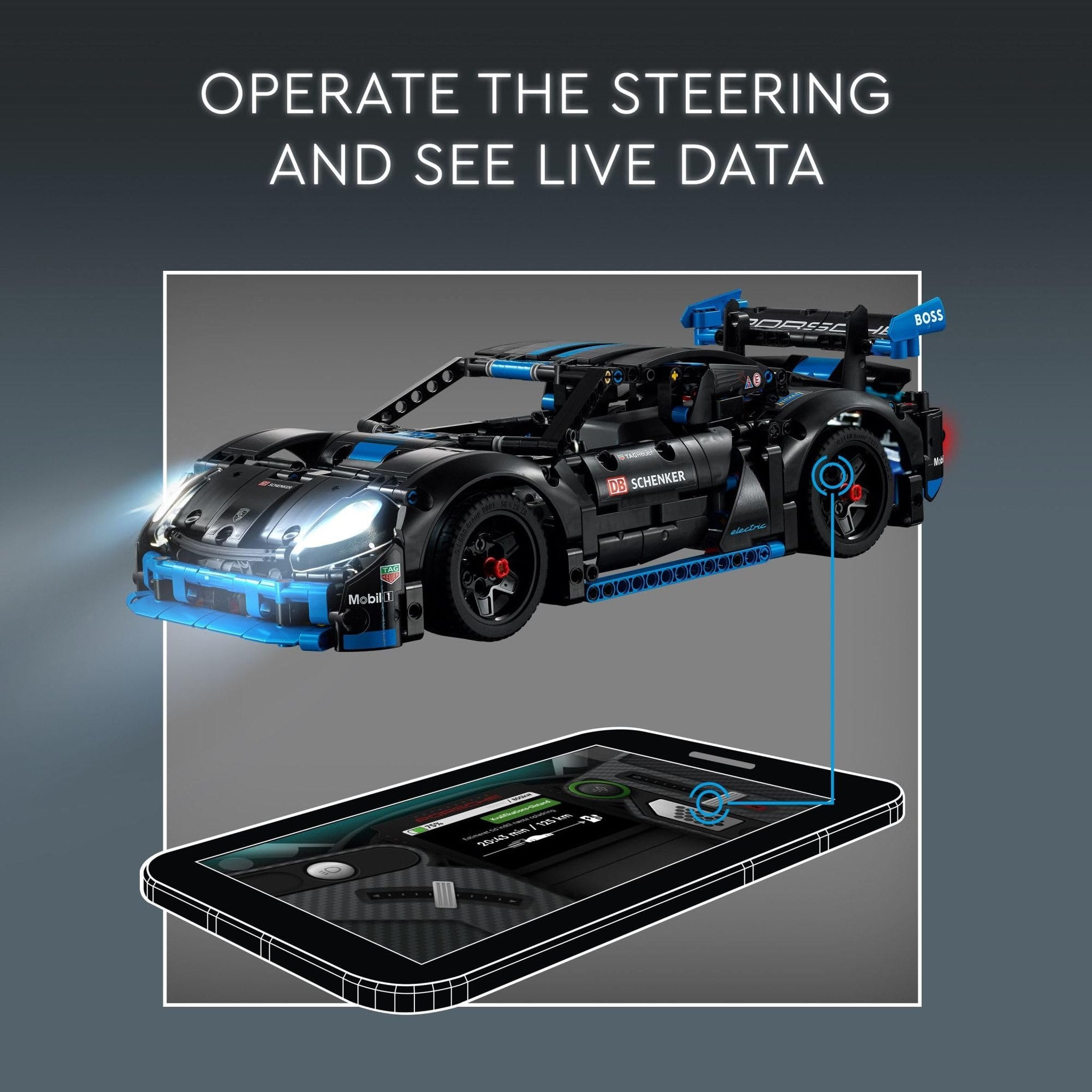 LEGO Technic Porsche GT4 e-Performance Race Car Toy, Remote Control Car with Authentic Details, Interactive Model Porsche Gift for Kids Ages 10 and Up Who Love Luxury Vehicles, 42176
