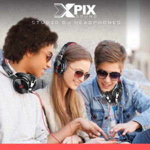 XPIX Pro DJ Headphones Closed Back Over Ear Stereo Monitor Headphones, For Monitor & Mixing, Single Side, Dual Source Monitoring XPIX