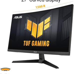 ASUS TUF Gaming 27” 1080P Curved Monitor VG27VQM1B - Full HD, 1500R, 280Hz, 1ms, Extreme Low Motion Blur, FreeSync Premium, Shadow Boost, Eye Care, 90% DCI-P3, DisplayWidget Center, 3 yr Warranty ASUS