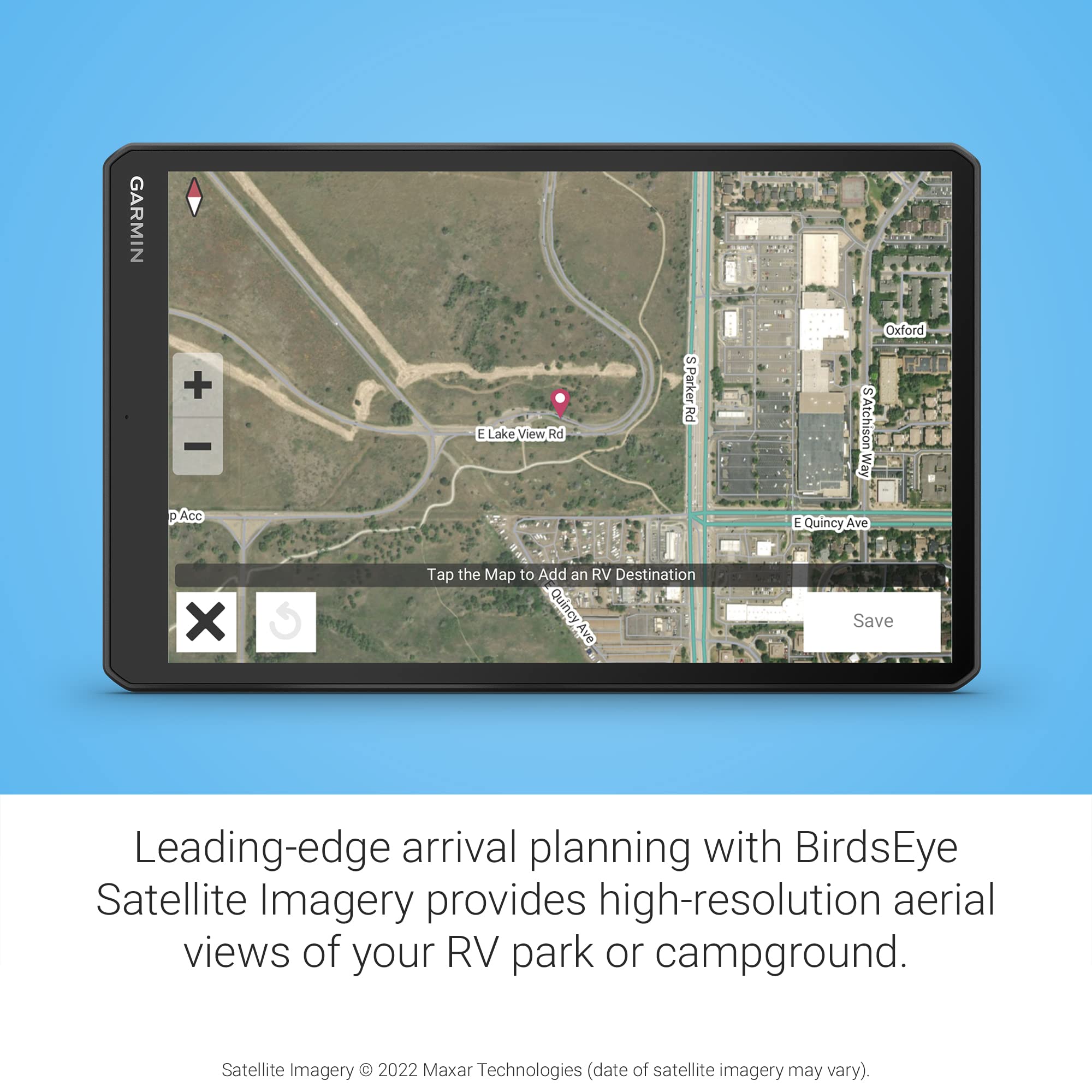 Garmin RV 1095, Extra-Large, Easy-to-Read 10” GPS RV Navigator, Custom RV Routing, High-Resolution Birdseye Satellite Imagery, Directory of RV Parks and Services, Landscape or Portrait View Display