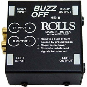Rolls HE18 Two-Channel Audio Hum Eliminator and Buzz Remover Bundle rolls