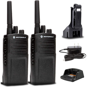2 x Motorola RMV2080 On-Site 2-Way Business Radio + Mic Cleaner Spray + More Motorola Solutions