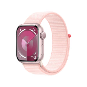 Apple Watch Series 9 GPS 41mm Smartwatch with Pink Aluminum Case with Light Pink Sport Loop One Size. Fitness Tracker, ECG Apps, Always-On Retina Display, Carbon Neutral - Used Apple