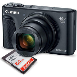 Canon PowerShot SX740 HS Digital Camera Black 64GB Bundle Canon