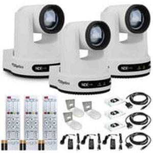 3 x PTZOptics Move 4K PTZ Camera with 12x Optical Zoom White PT12X-4K-WH-G3 + 3 x Wall Mount PTZOptics