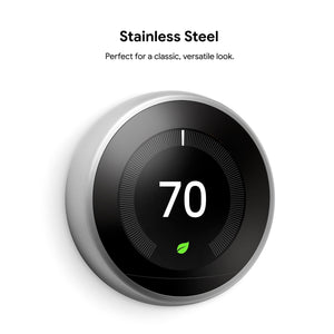 Nest T3007ES Learning Thermostat, Easy Temperature Control for Every Room in Your House, Stainless Steel Third Genera