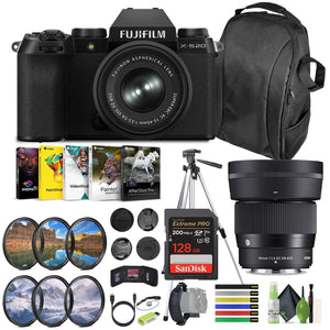 FUJIFILM X-S20 Mirrorless Camera With 15-45mm + SIGMA 56mm f/1.4 DC DN Lens Fujifilm