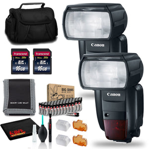 Canon Speedlite 600EX II-RT Intl Model 2Pk with AA Batteries, Bag, and More