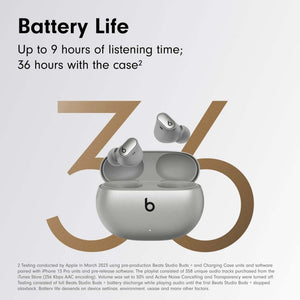 Beats by Dr. Dre Studio Buds+ Noise Canceling True Wireless In-Ear Headphones Cosmic Silver Bundle with Accessories Beats