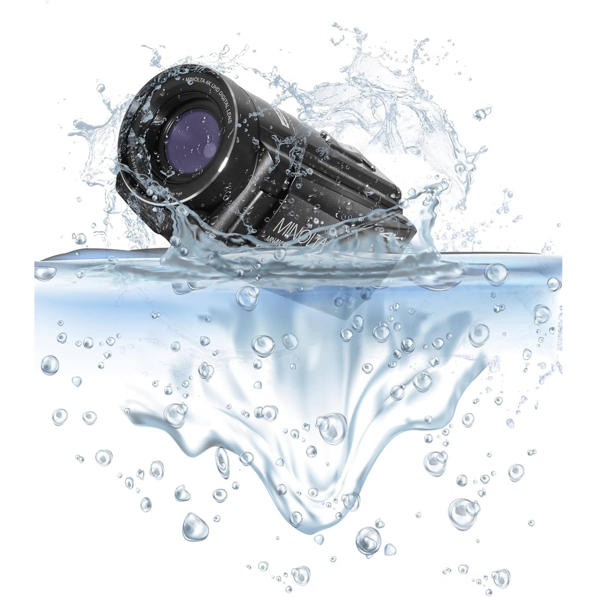 Minolta MN4K300WP 4K Ultra HD / 56 MP Waterproof Camcorder - Black - Bundle