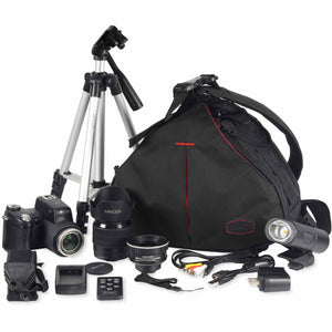 MINOLTA MN24Z 33 MP Autofocus / 1080P FHD Camera w/ Lens Kit, 128GB Memory Card Minolta