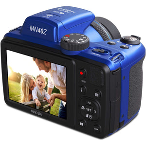 Minolta 20 Mega Pixels 40x Optical Zoom Digital Camera, 1080p FHD Video Bundle, Blue Minolta
