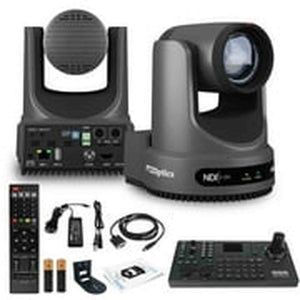 PTZOptics Move 4K PTZ Camera with 20x Zoom Gray PT20X-4K-GY-G3 + SuperJoy PTZ Controller + Wall Mount PTZOptics