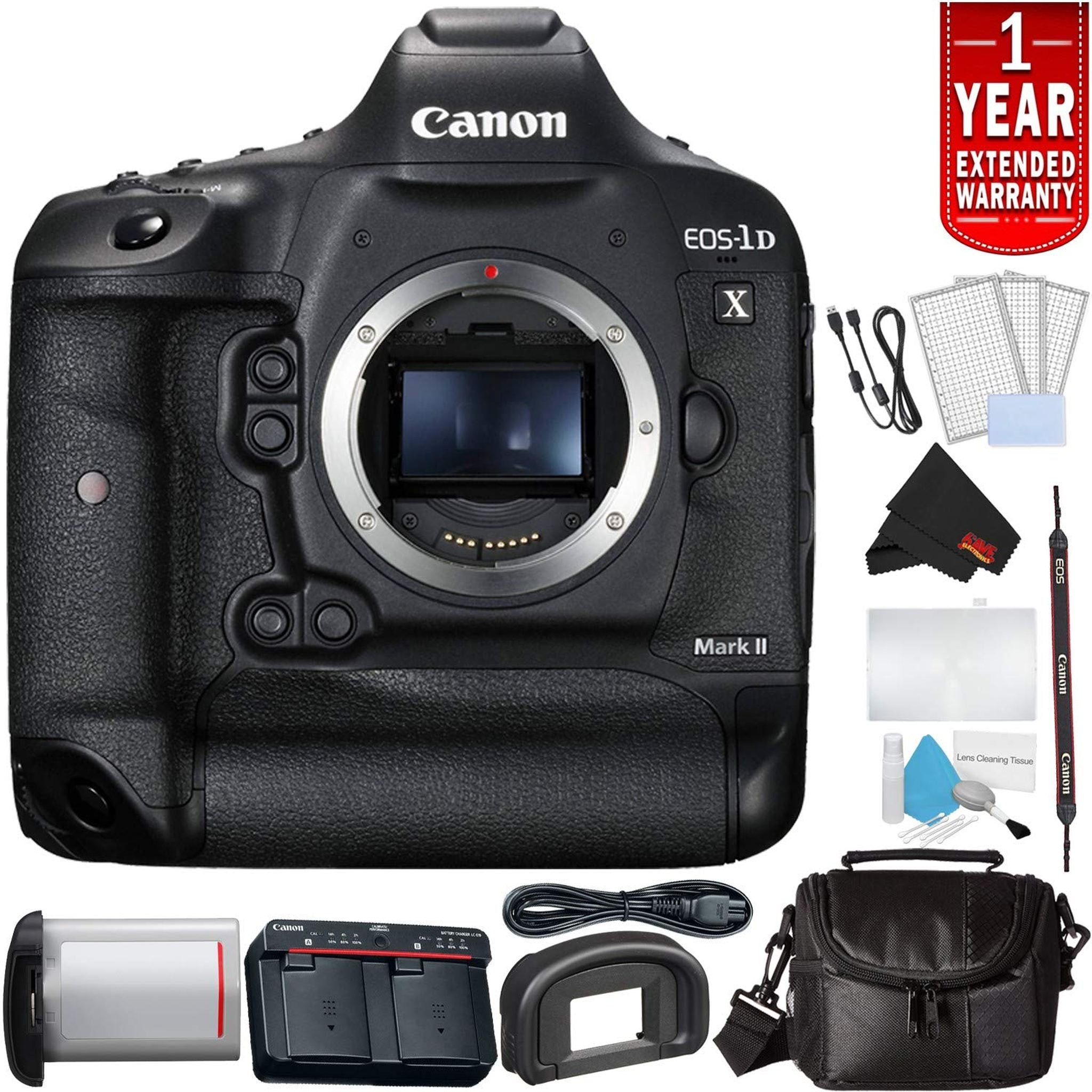 Canon EOS-1D X Mark II Digital SLR Camera Body Only Bundle with Carrying Case + More International Model Canon