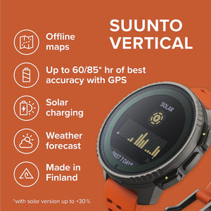 SUUNTO Vertical: Adventure GPS Watch, Large Screen, Offline Maps, Solar Charging SUUNTO