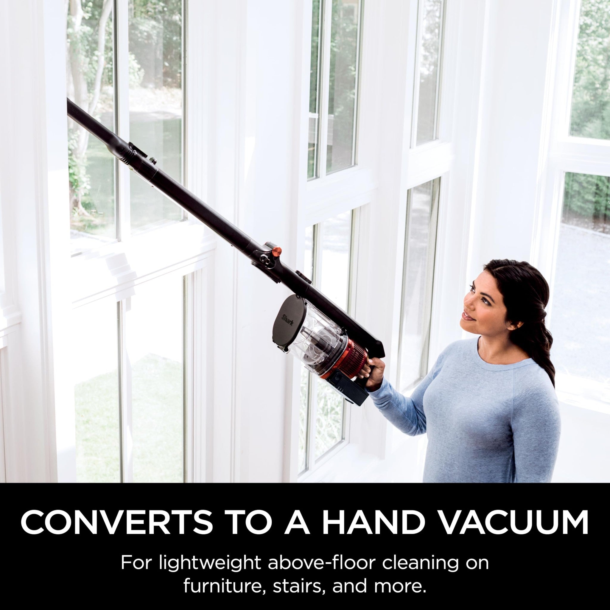 Shark Cordless Vertex Pro Lightweight Cordless Stick Vacuum with DuoClean PowerFins, HEPA Fitler, Anti-Allergen Complete Seal, LED Headlights, For Carpets & Hardfloors, Red, IZ662H Shark