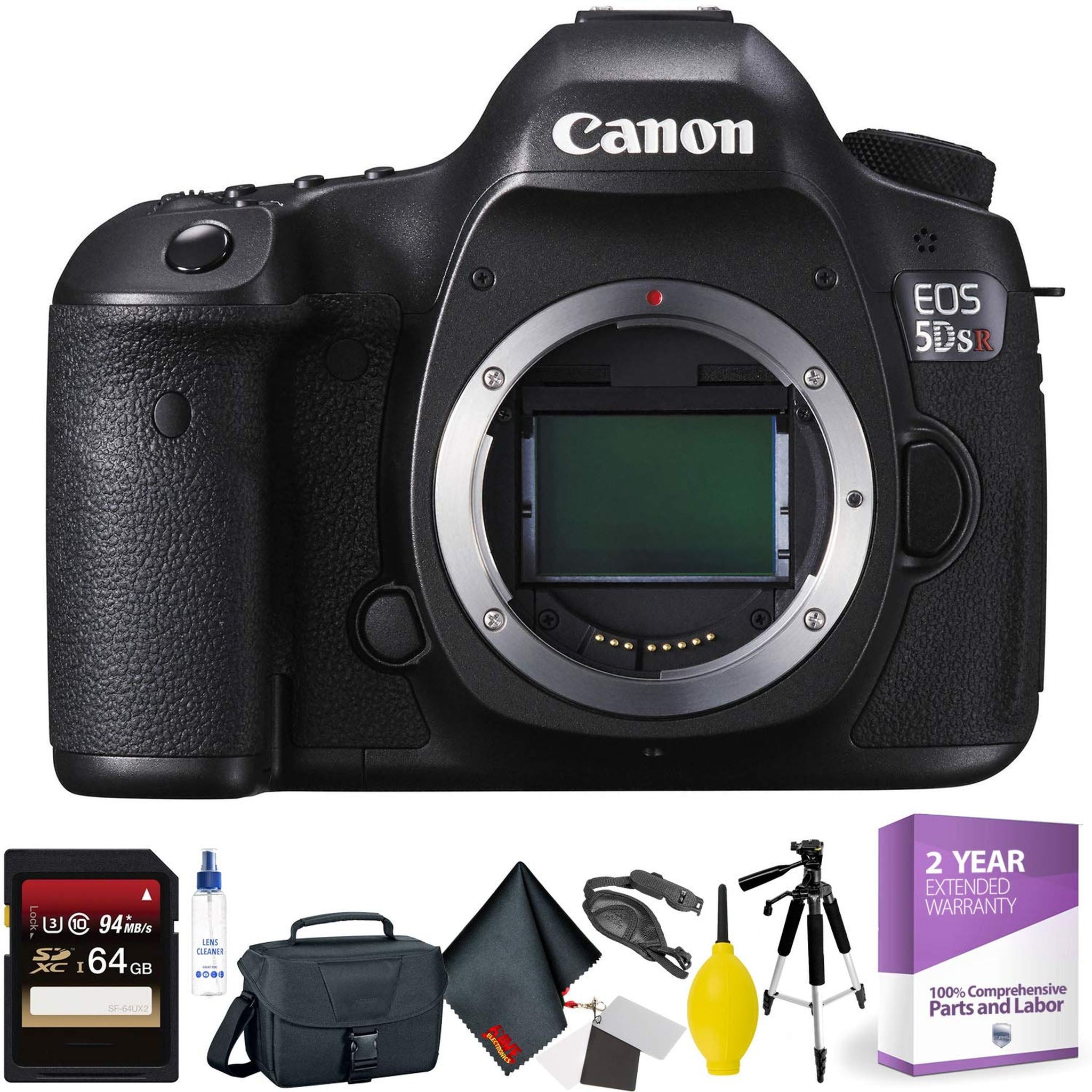 Canon EOS 5DS R DSLR Camera Body Only + 64GB Memory Card + Mega Accessory Kit + 1 Year Warranty