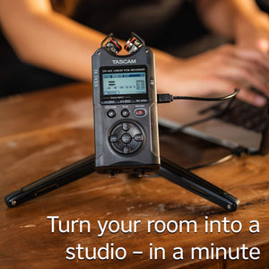 Tascam DR-40X Four-Track Digital Audio Recorder and USB Audio Interface, Black Tascam