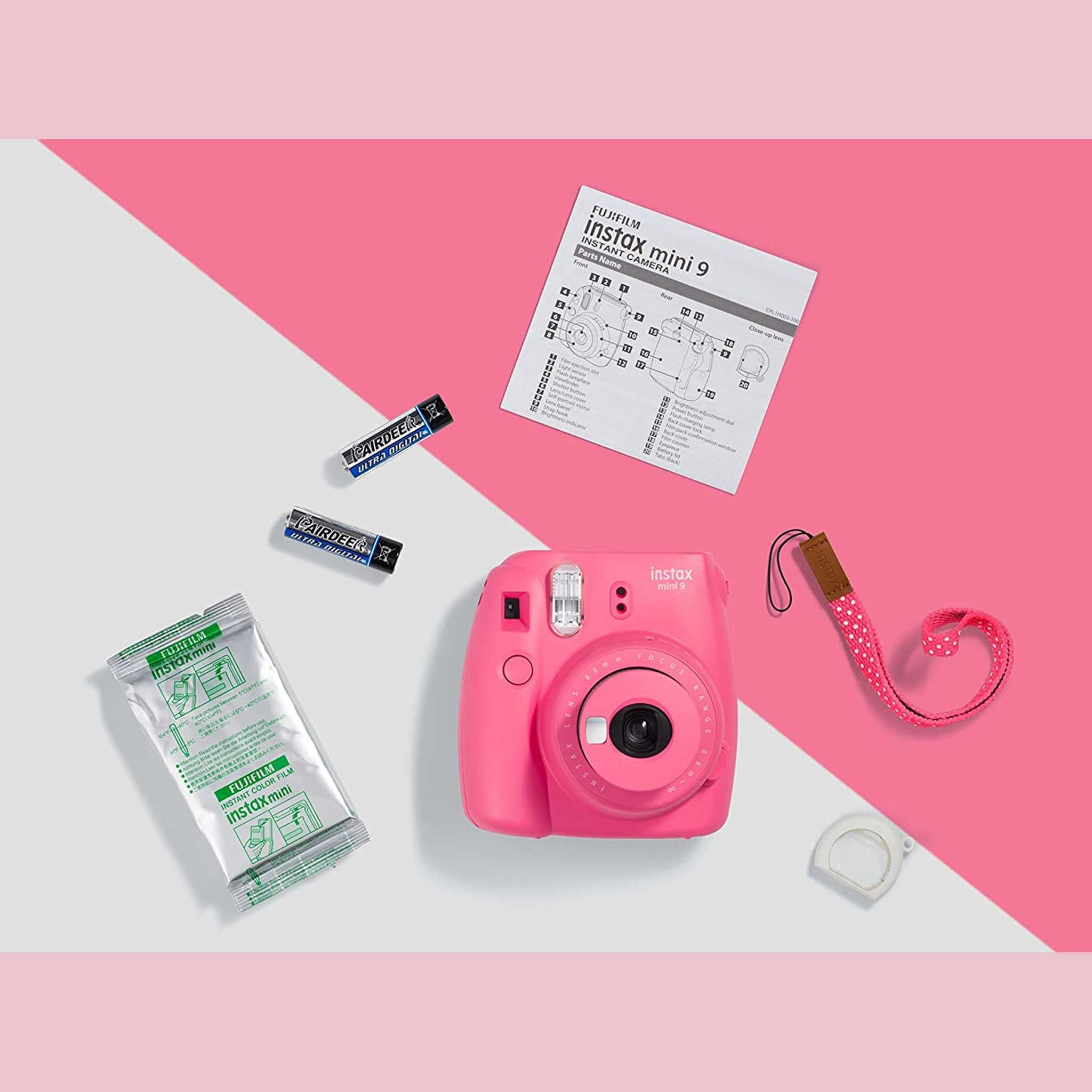 Fujifilm Instax Mini 9 Instant Film Camera with 10 Shots - Flamingo Pink instax