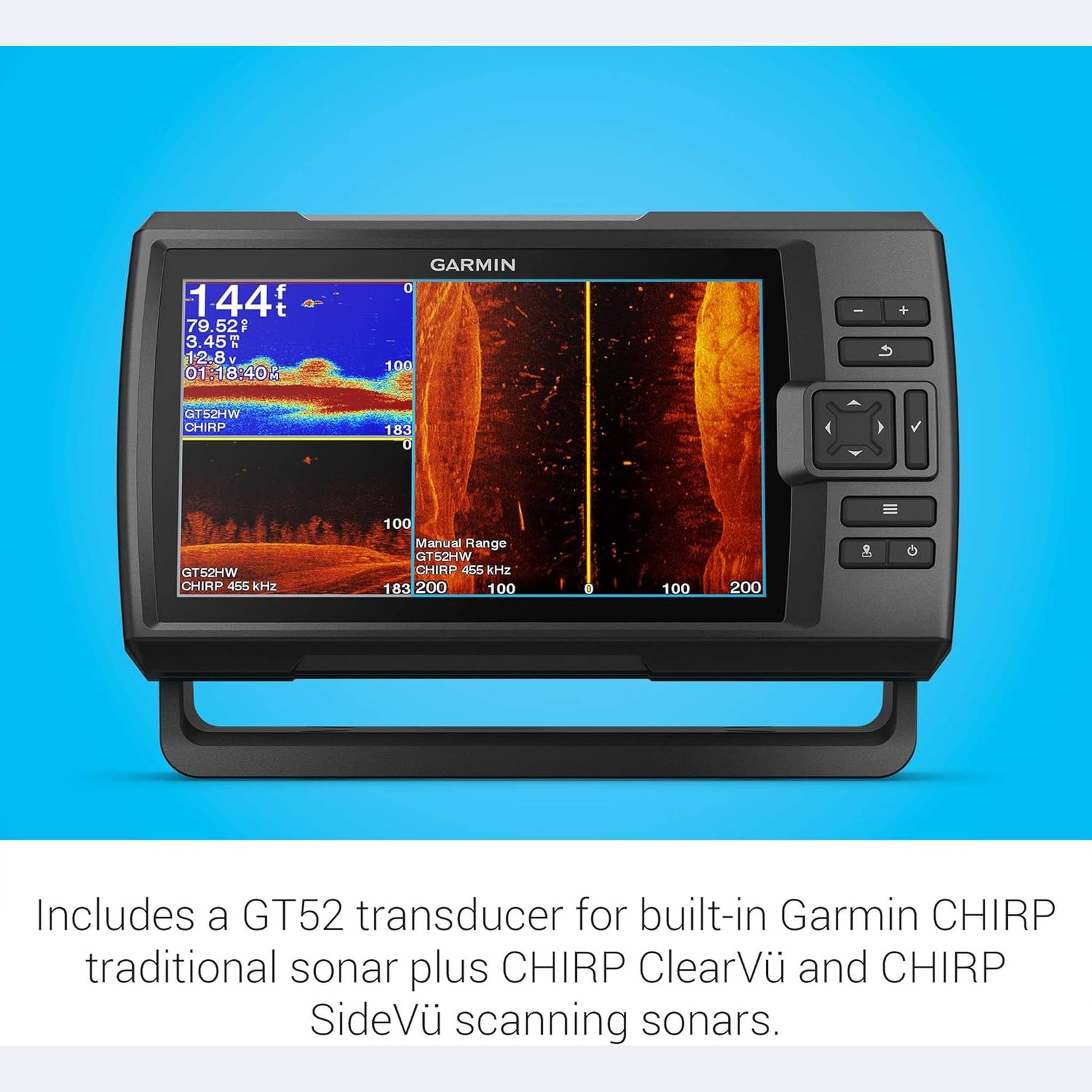 Garmin Striker Vivid 9sv, Easy-to-Use 5-inch Color Fishfinder and Sonar Transducer, Vivid Scanning Sonar Color Palettes, 9 inch 010-02554-00