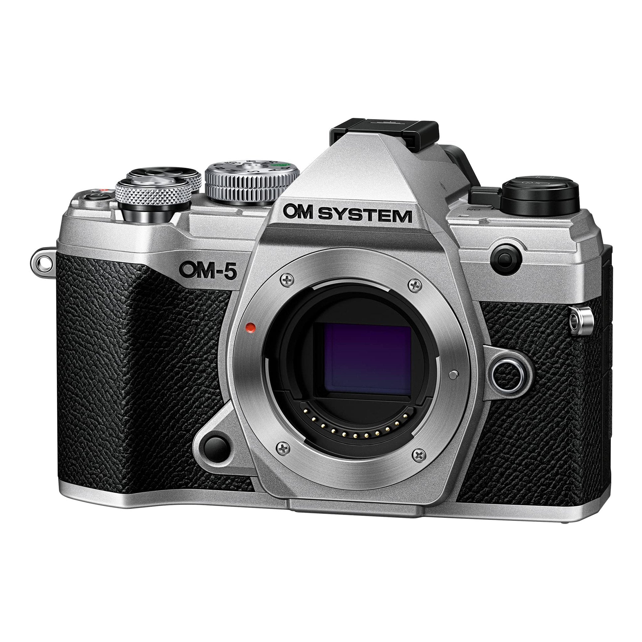OM System OM-5 Silver Micro Four Thirds System Camera Outdoor Camera Weather Sealed Design 5-Axis Image Stabilization 50MP Handheld High Res Shot Olympus